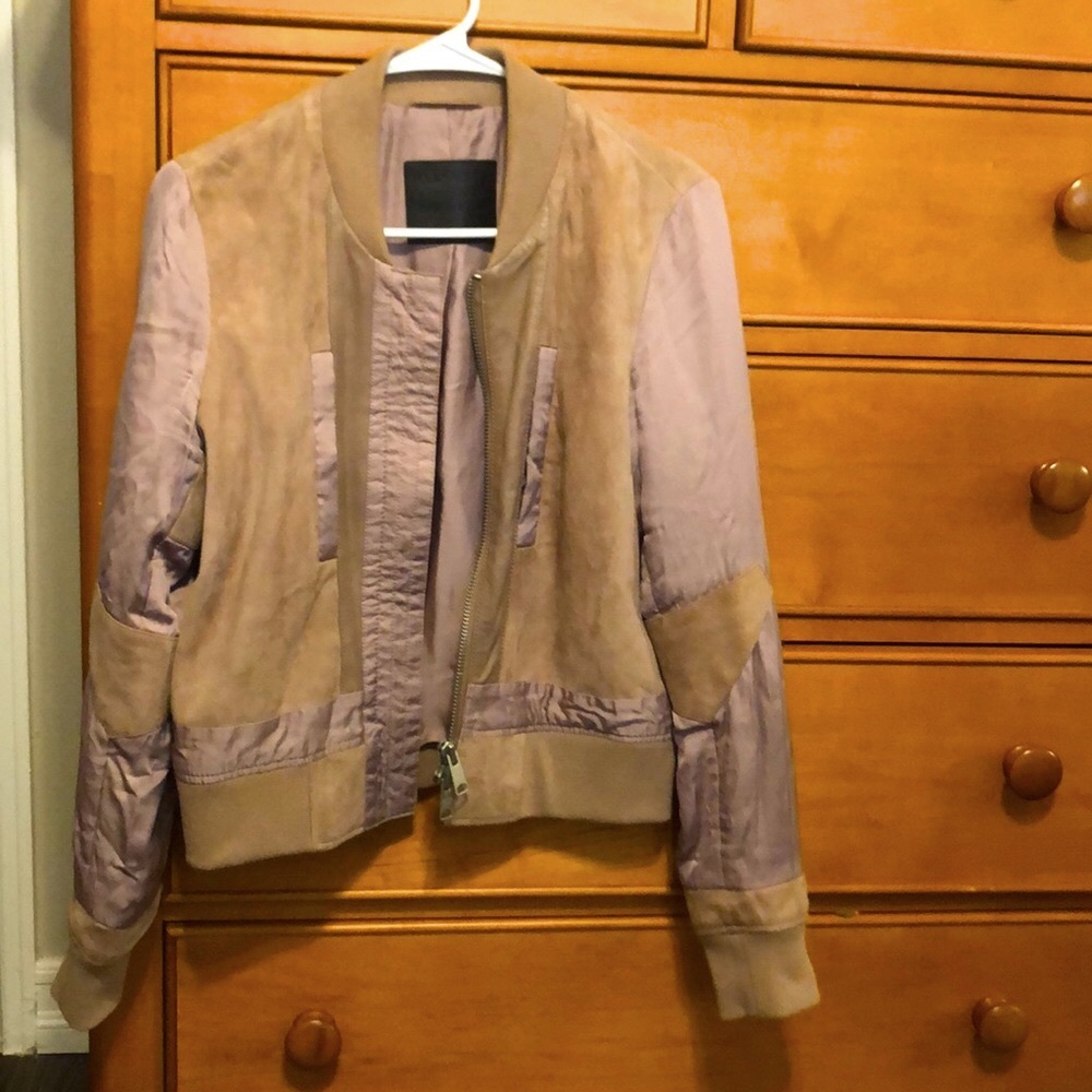 AllSaints Craddock Bomber suede bomber US size 6